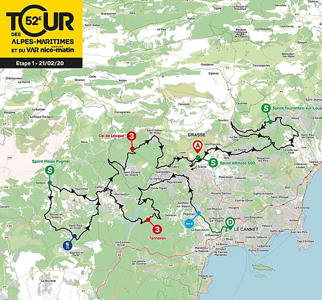 Tour ddes /Alpes-Maritimes stage one map